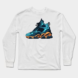 Make a Sustainable Statement with Greenbubble's Cartoon High Sneaker Design in Dark Blue Long Sleeve T-Shirt